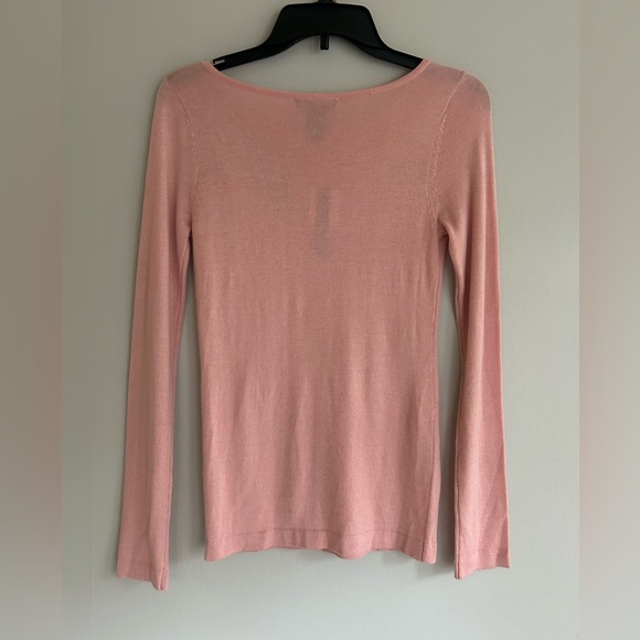 NWT CHELSEA & THEODORE Cashmere Blend Pink Asymmetrical Cutout Cozy Sweater | XS - Picture 12 of 14